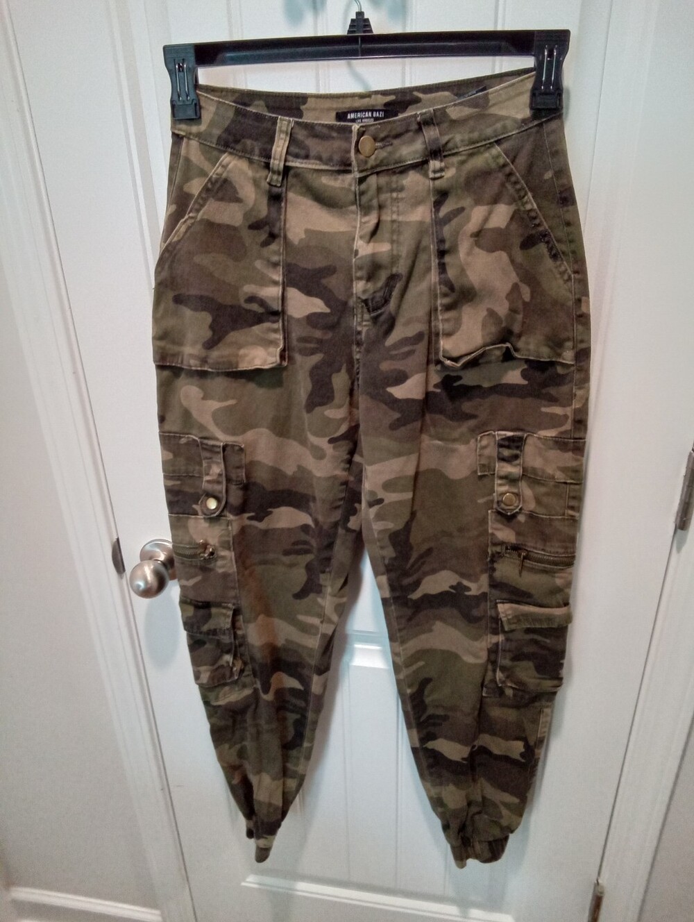 American Bazi Sz S 28"X30" Camouflage Multi-Pocket Cargo Joggers Streetwear